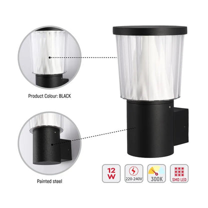 HaloGlow LED Wall Lantern – Warm White 12W