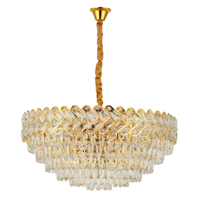 Herringbone Crystal Chandelier Ceiling Light Gold