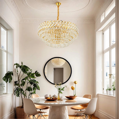 Herringbone Crystal Chandelier Ceiling Light Gold