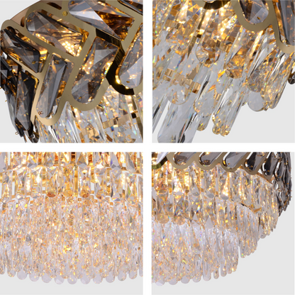 Herringbone Crystal Chandelier Ceiling Light Gold