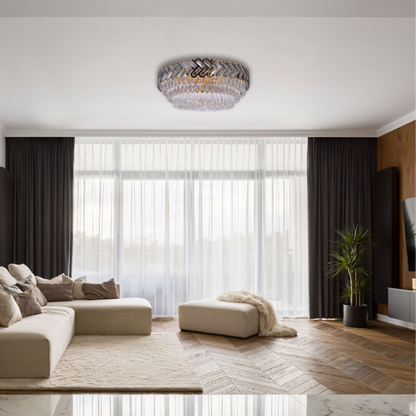 Herringbone Crystal Chandelier Ceiling Light Gold