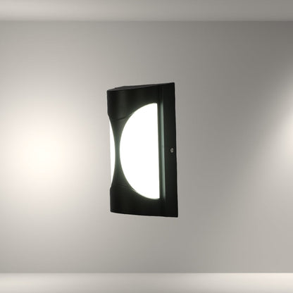 Hourglass Black Plastic LED Outdoor Wall Light 15W Cool Daylight