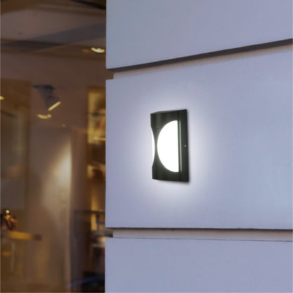 Hourglass Black Plastic LED Outdoor Wall Light 15W Cool Daylight