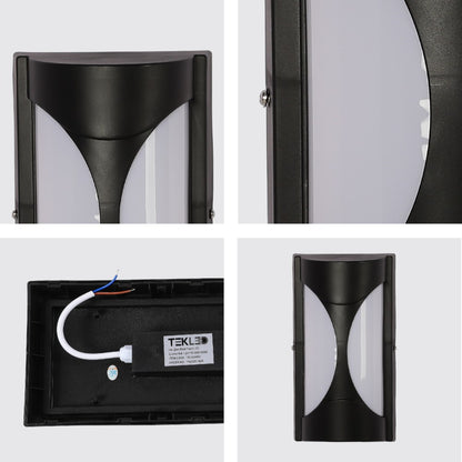 Hourglass Black Plastic LED Outdoor Wall Light 15W Cool Daylight