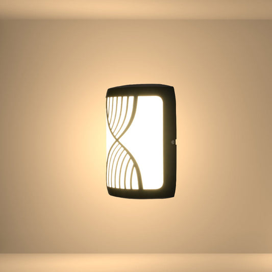 Hourglass Black Plastic LED Outdoor Wall Light 15W Cool White