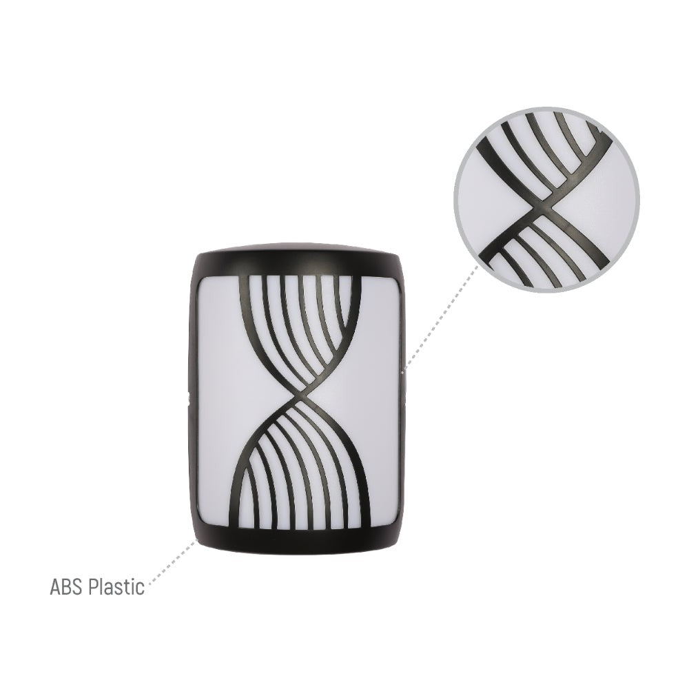 Hourglass Black Plastic LED Outdoor Wall Light 15W Cool White