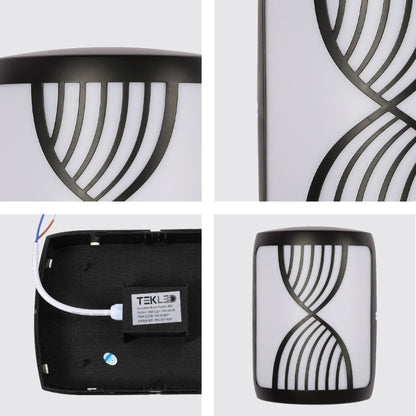 Hourglass Black Plastic LED Outdoor Wall Light 15W Cool White