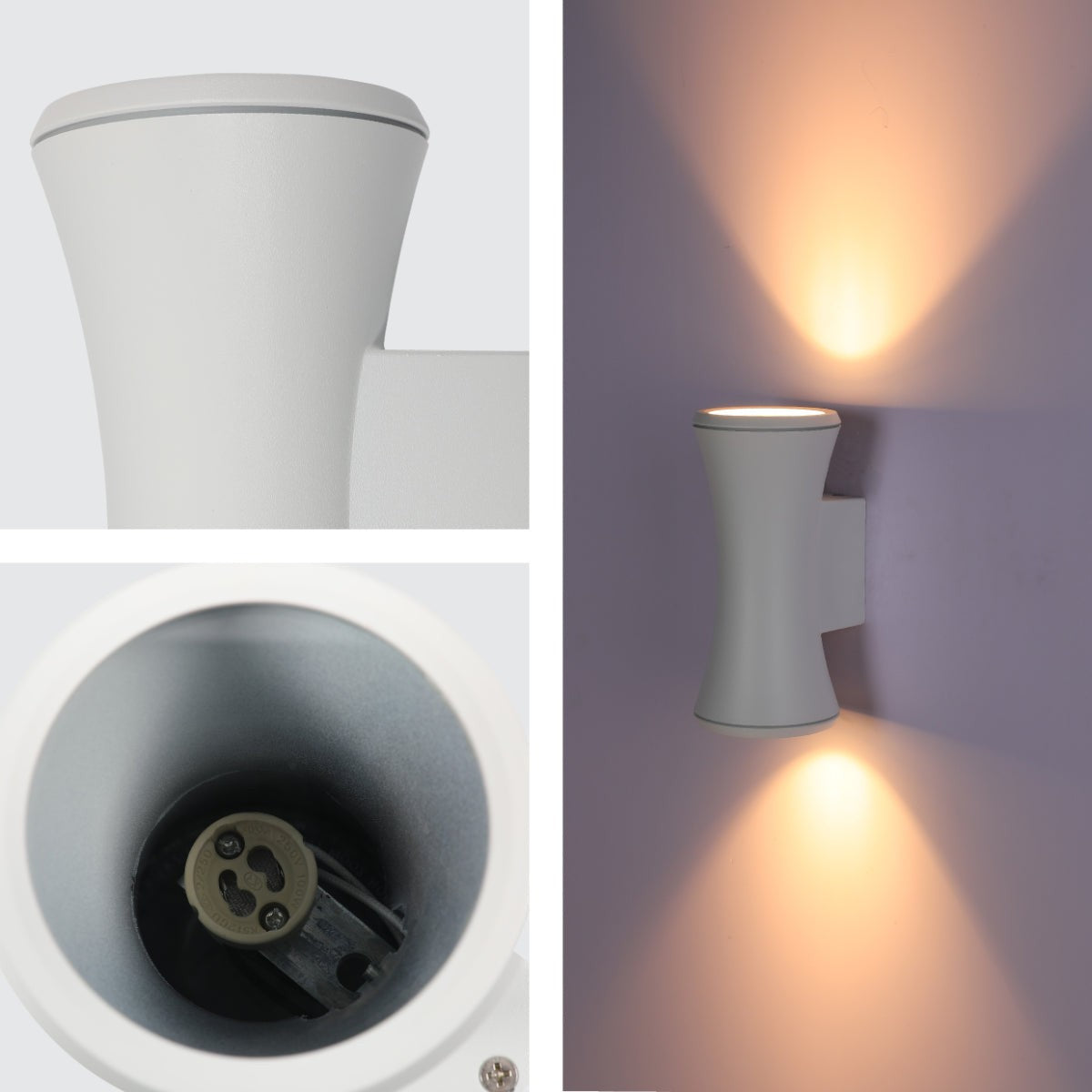 Hourglass Up Down Aluminium Outdoor Wall Light GU10