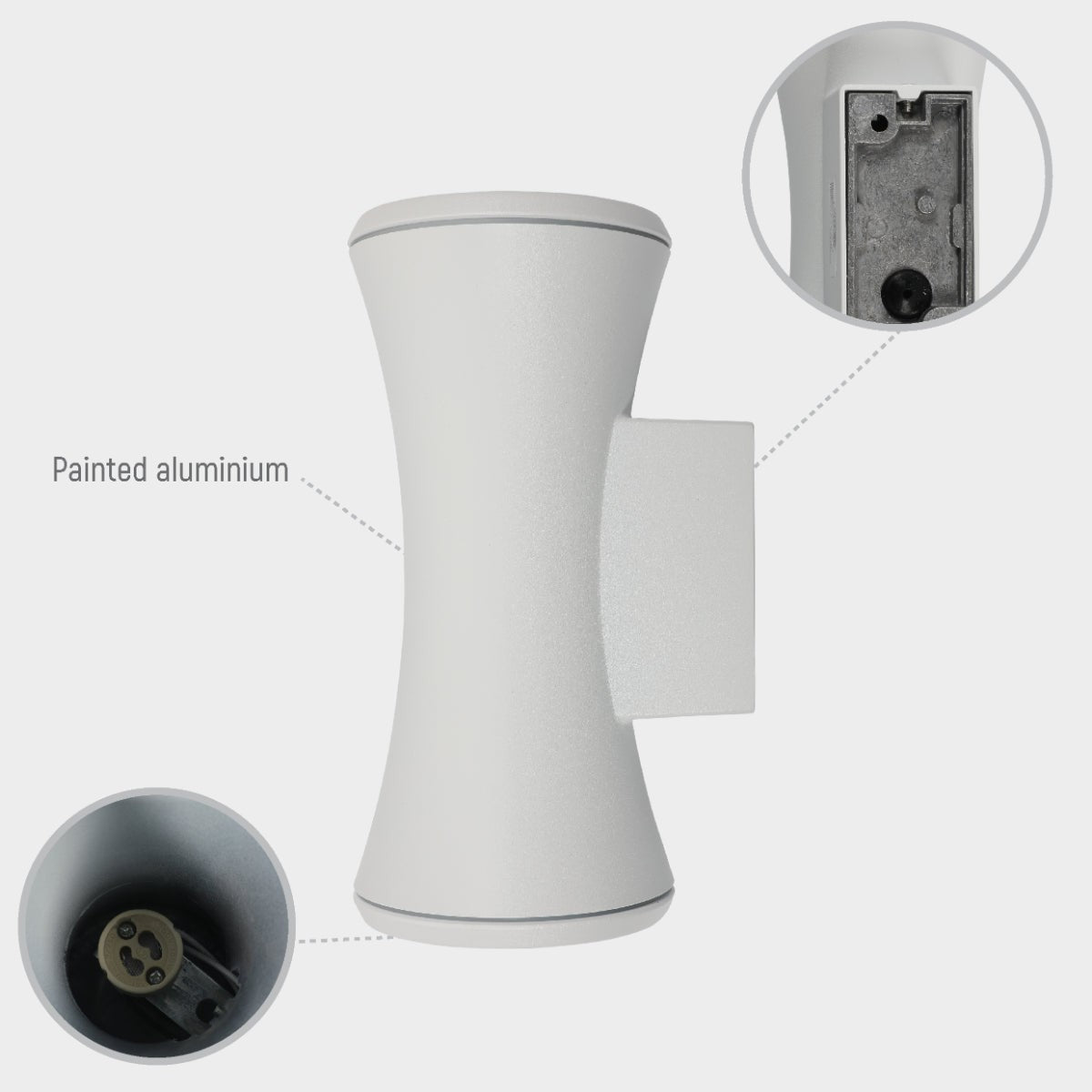 Hourglass Up Down Aluminium Outdoor Wall Light GU10