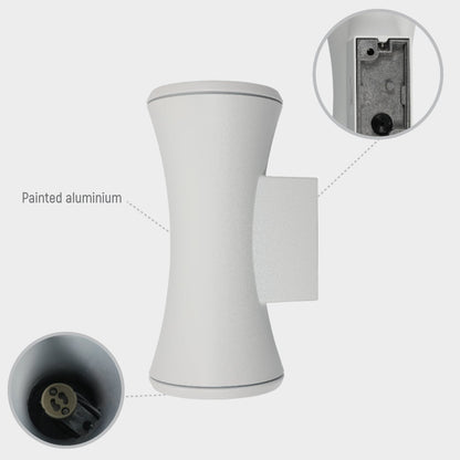 Hourglass Up Down Aluminium Outdoor Wall Light GU10