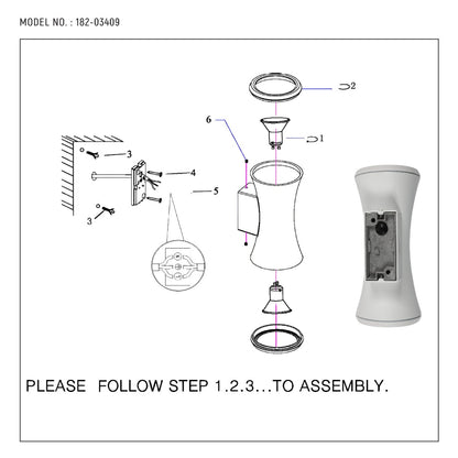 Hourglass Up Down Aluminium Outdoor Wall Light GU10