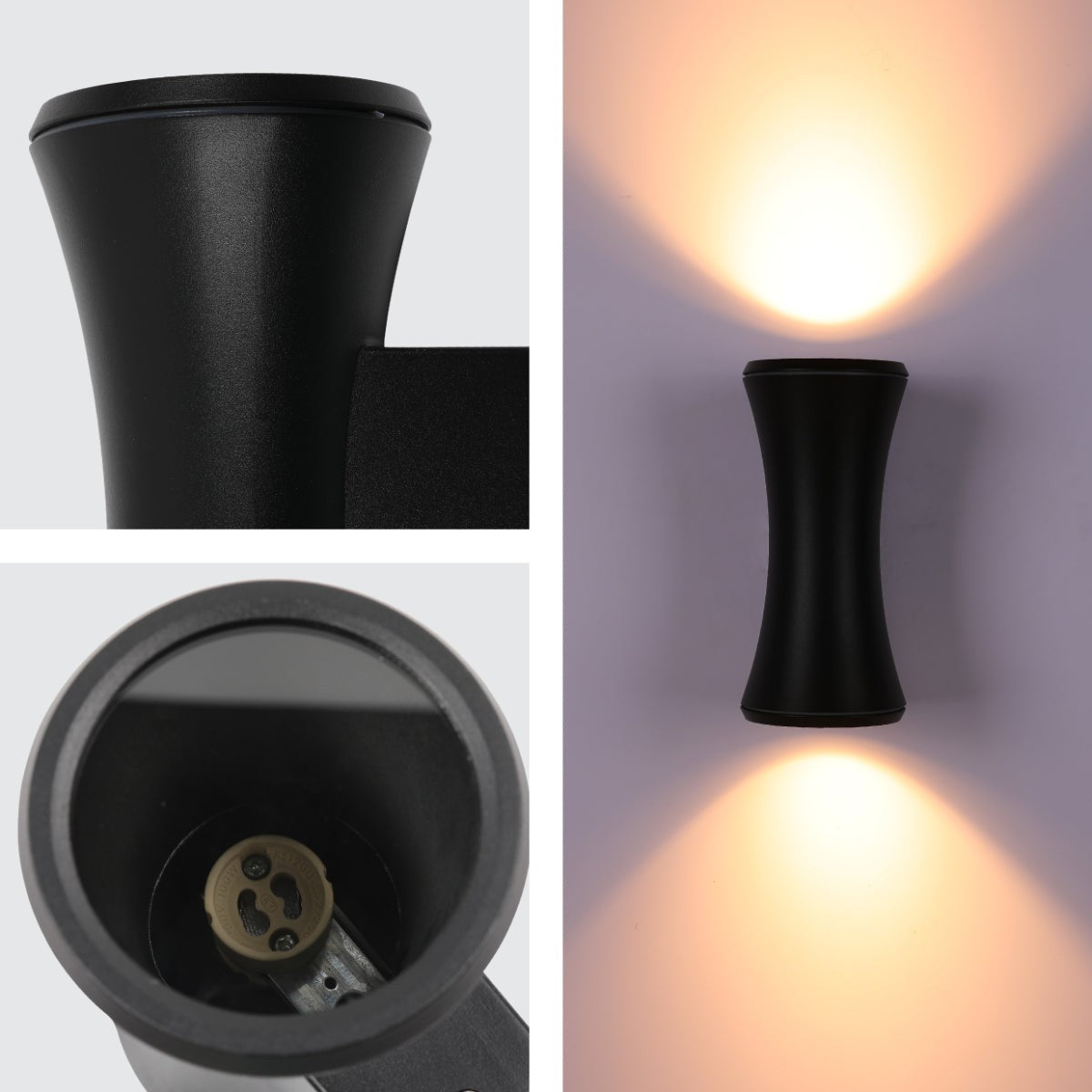 Hourglass Up Down Aluminium Outdoor Wall Light GU10