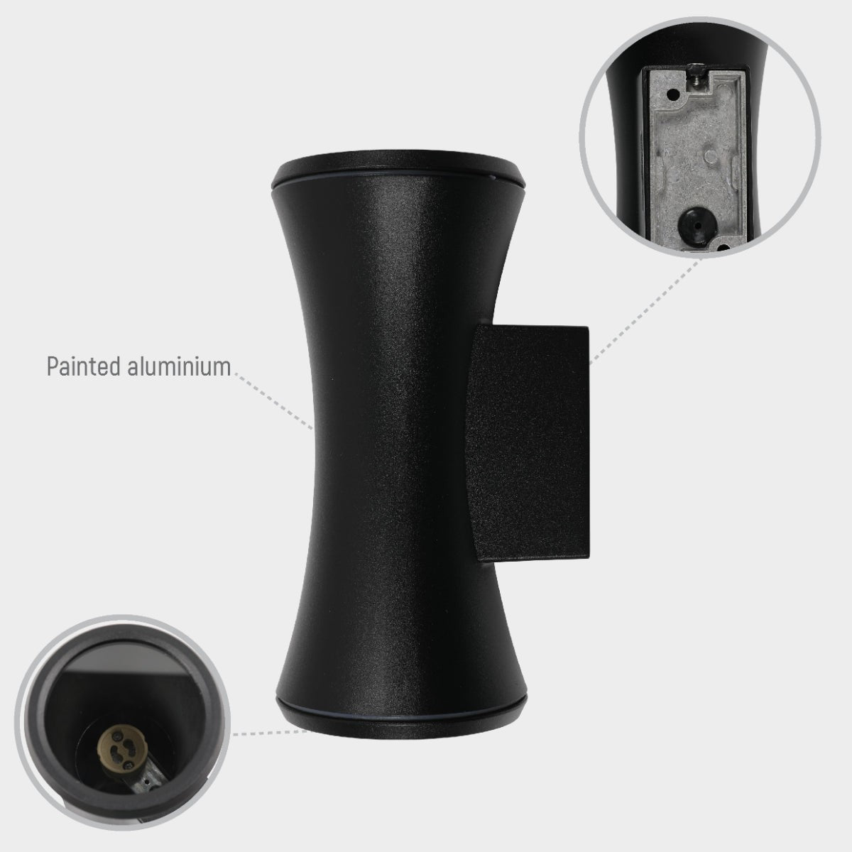 Hourglass Up Down Aluminium Outdoor Wall Light GU10