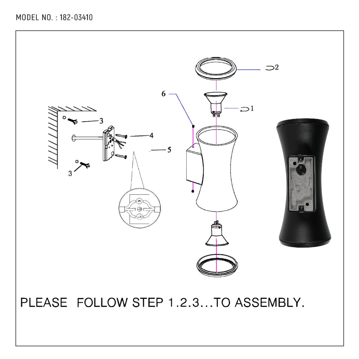 Hourglass Up Down Aluminium Outdoor Wall Light GU10