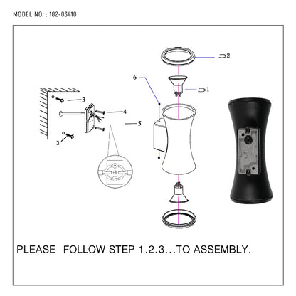 Hourglass Up Down Aluminium Outdoor Wall Light GU10