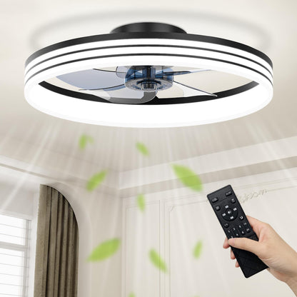 50cm Ceiling Fan with LED Light (App, 3-Colour) - Black
