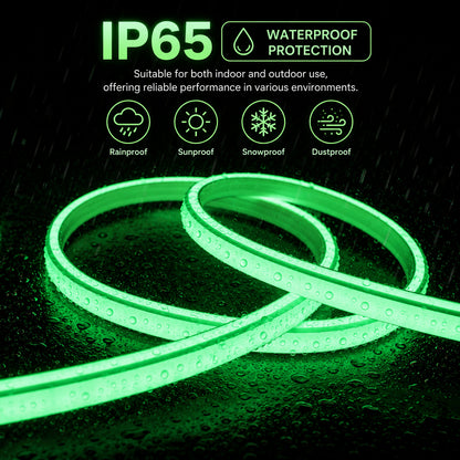 10M FCOB Neon Rope Light Kit, 10W/M, 800Lm/M, Green