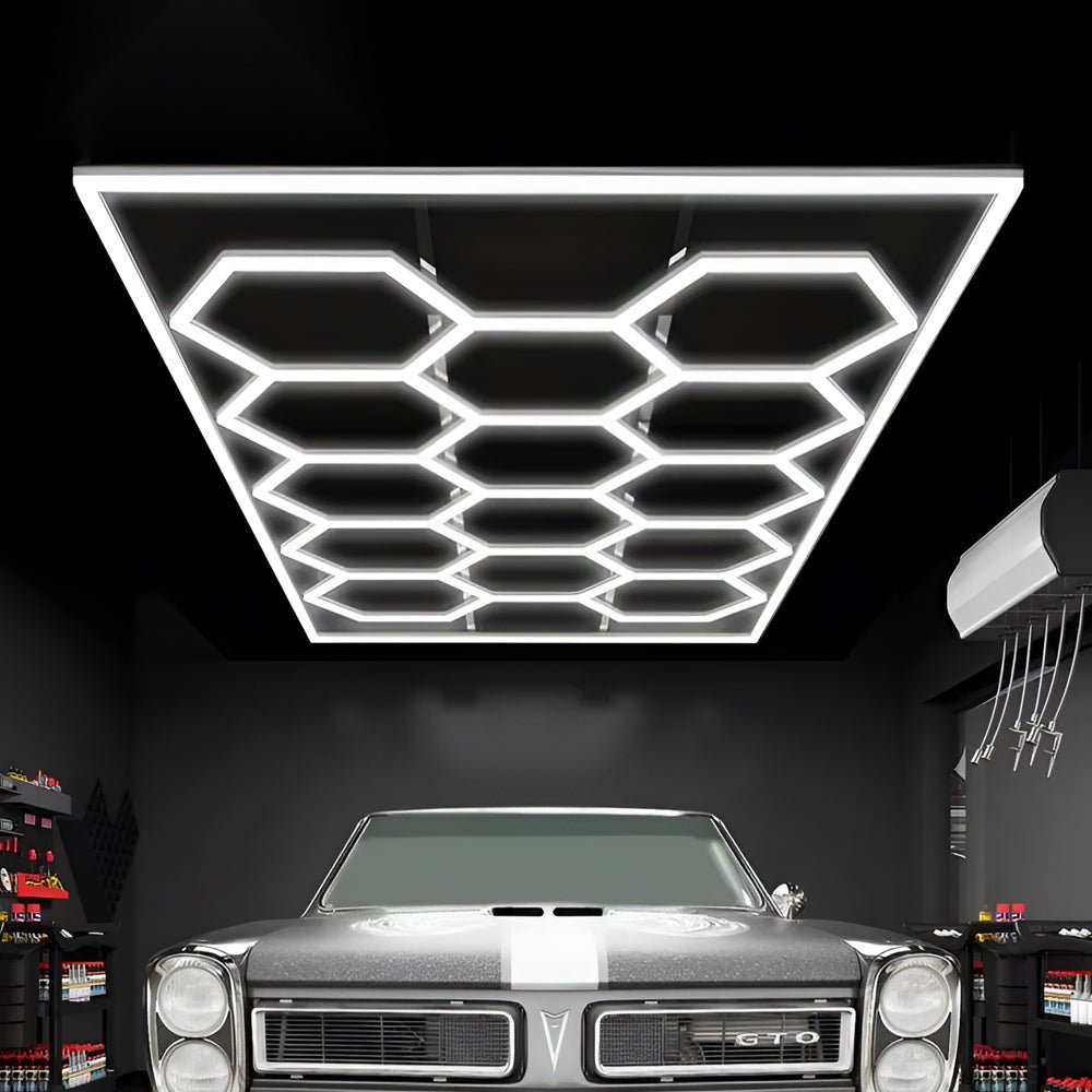 600W LED Hexagon Showroom Panel Light Kit, 69 Tubes, 4000K