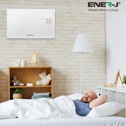 Smart Wall Heater Tempered Glass White 2000W 240V