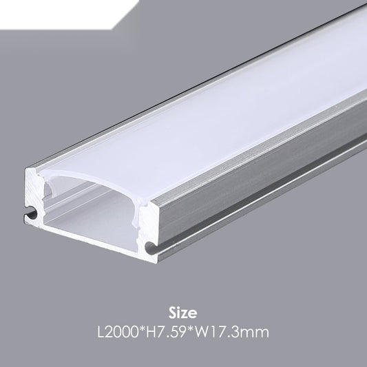 17.3mm x 7.59mm Aluminum Channel Profile with PC Cover - 2m Length, Silver – Ener-J