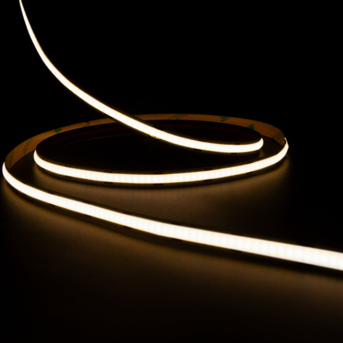 5 Meters Set of 24V Dotless COB Strip with 480 LEDs/M + Dimming Controller + UK Adapter Plug, 3000K