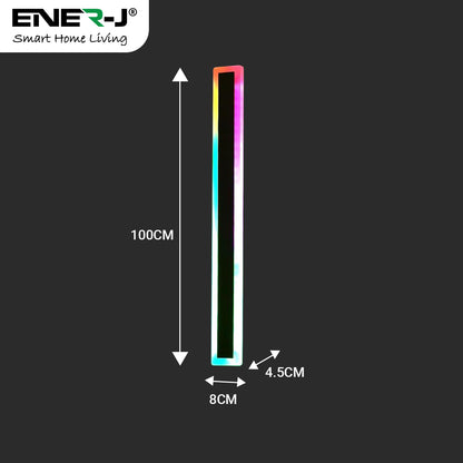 Ener-J 100 x 8 cms size Outdoor Acrylic Black Wall Lights, 18W Waterproof IP65 RGB