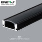 17.3mm x 7.59mm Aluminum Channel Profile with PC Cover - 2m Length, Sandy Black
