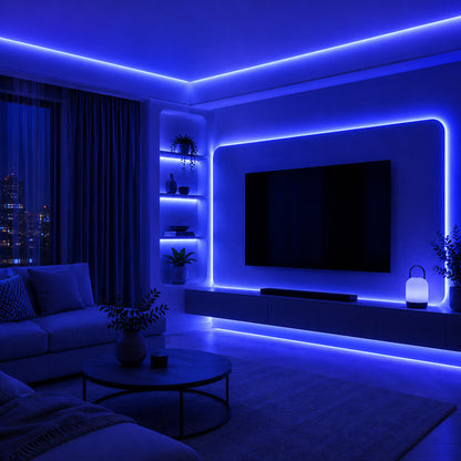 10M FCOB Neon Rope Light Kit, 10W/M, 800Lm/M, Blue