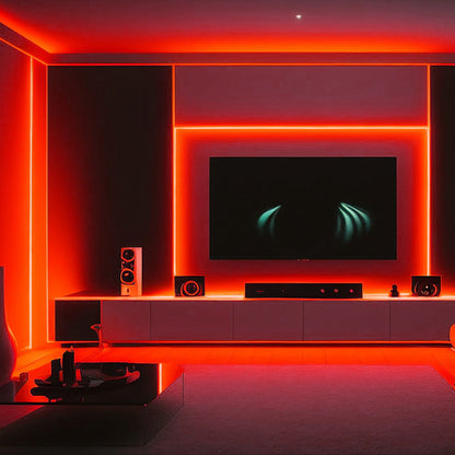 24V COB LED Strip Lights with 480 LEDs/M, 12W/M, 1200lm/M, CRI 90-92, Red Colour