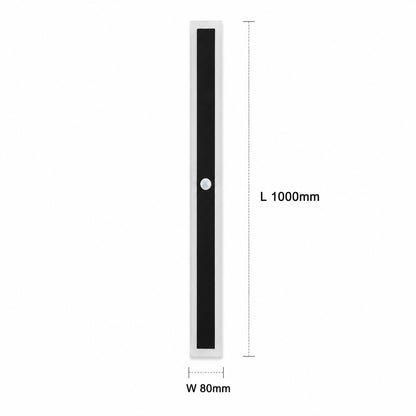 Ener-J PIR Sensor Outdoor LED Wall Light Motion Sensor Black IP65 18W Warm White 1000mm