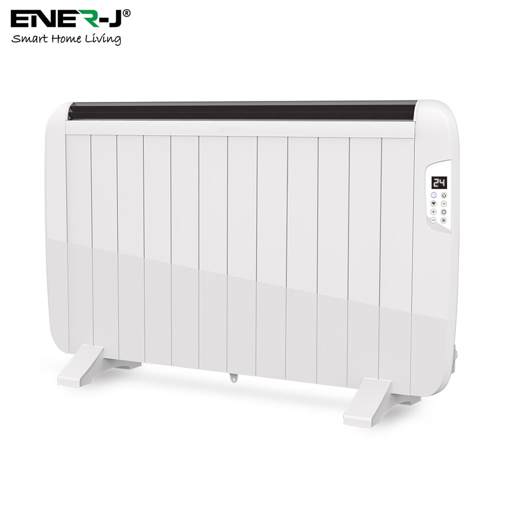Smart Electric Radiator Heater 2000W WiFi App Control White Wall Mounted or Freestanding
