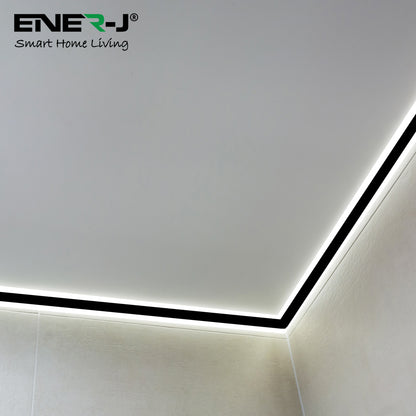 Gypsum LED Cove Light 45 Degree Corner Aluminum Profile- Black, 1 Meter