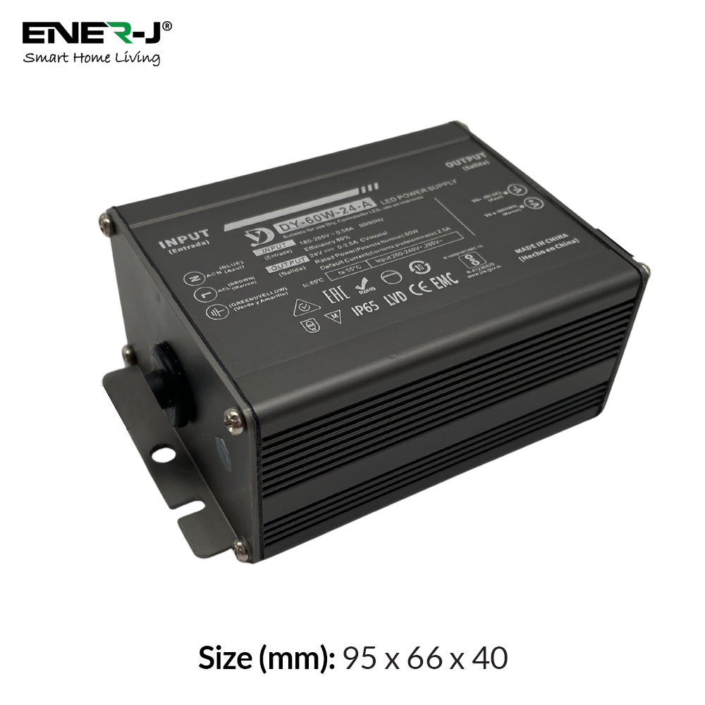 60W 24V 2.5A Waterproof IP65 LED Driver