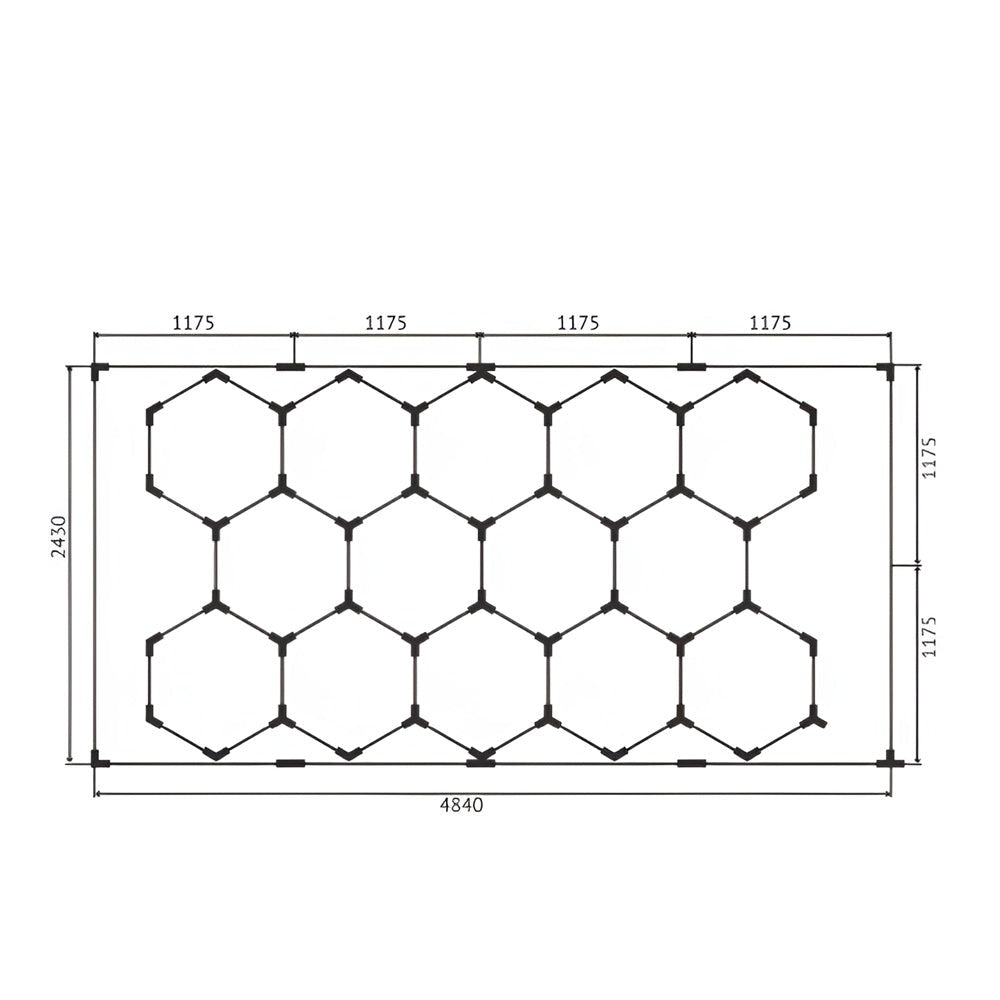 255W Car Showroom Lights, 14 Hexagon Design, RGBIC & Remote