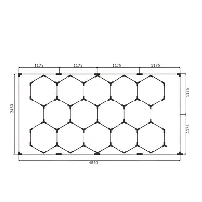 255W Car Showroom Lights, 14 Hexagon Design, RGBIC & Remote