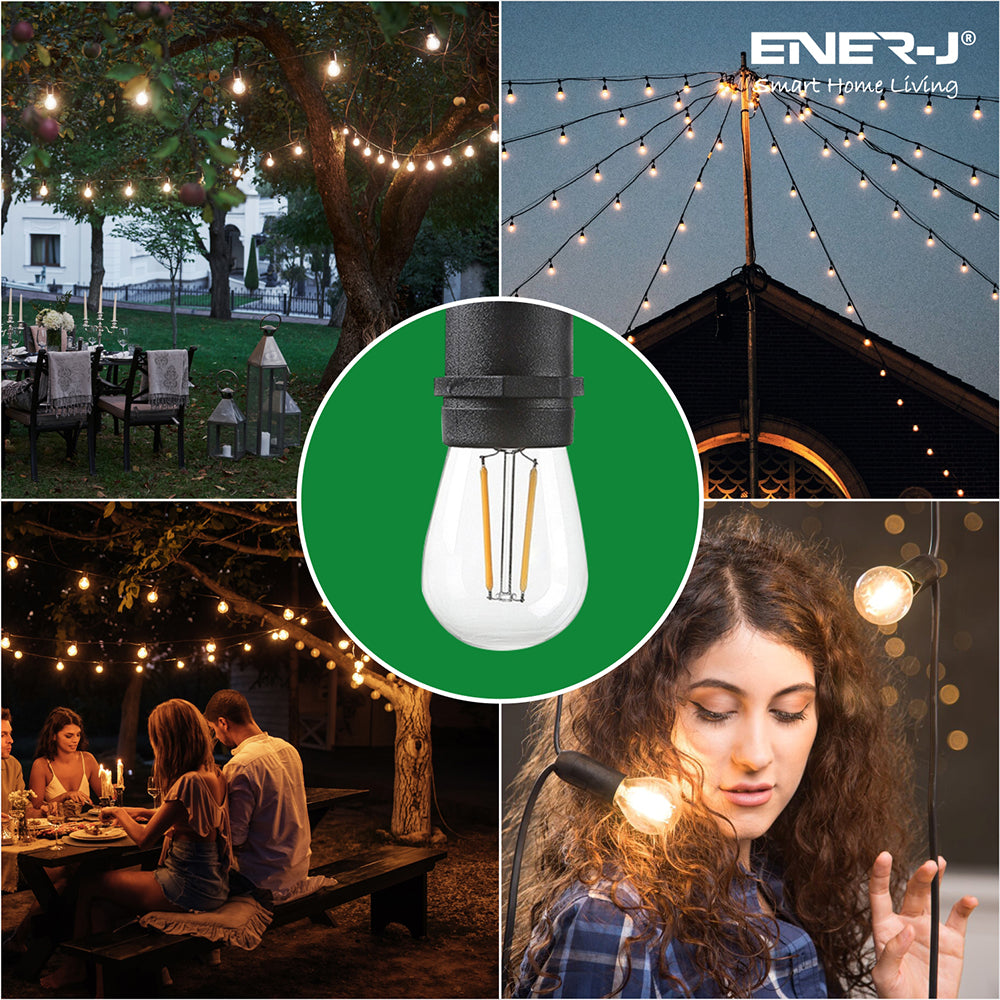 Ener-J LED Filament Bulb String Light Kit 10.2 meters (inc 10x2W Filament LED Lamps)