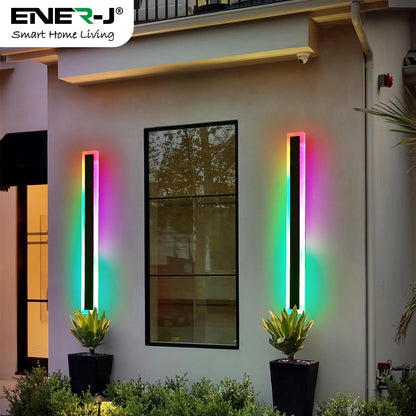 Ener-J 120 x 8 cms size Outdoor Acrylic Wall Lights, 24W Waterproof IP65 RGB