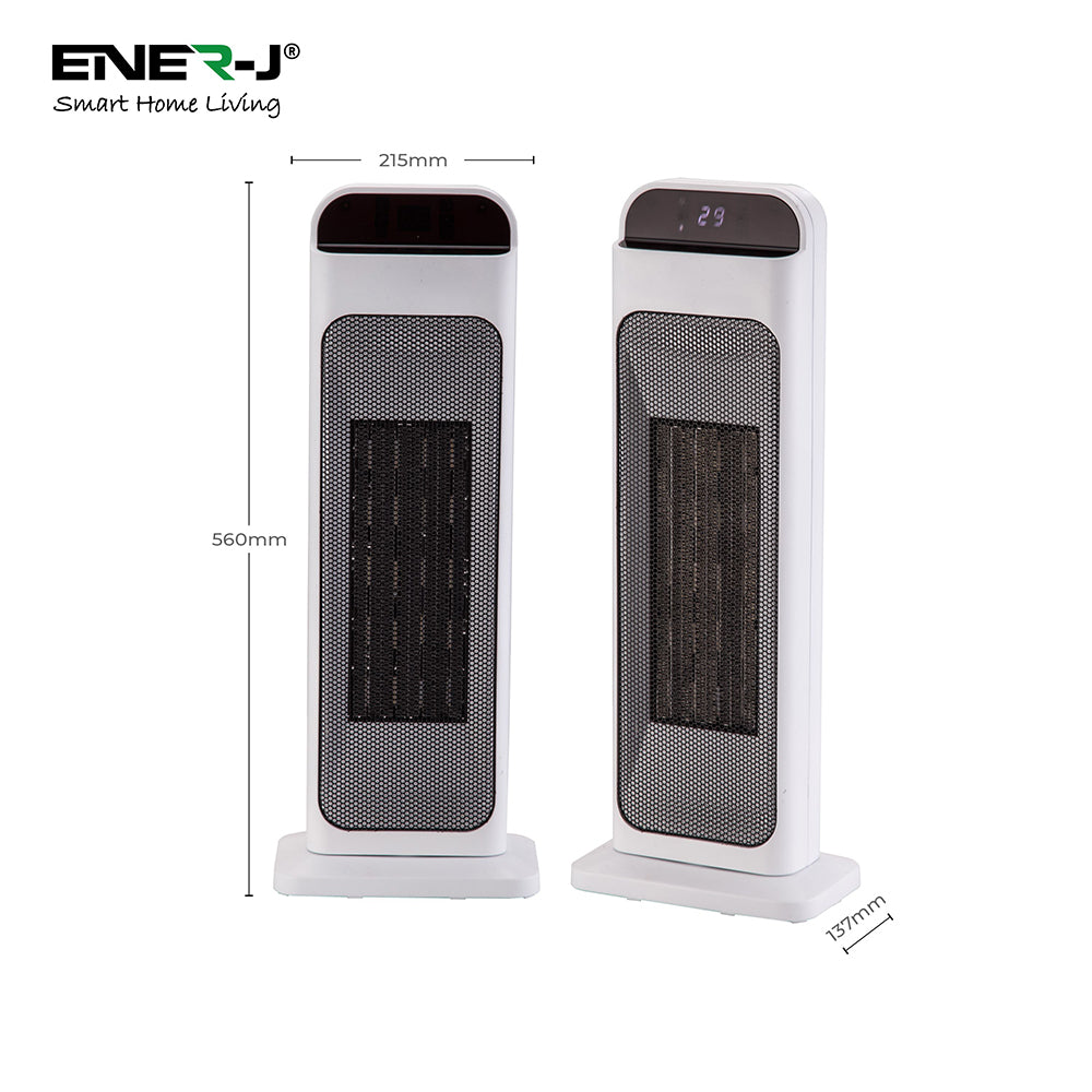 Smart PTC Ceramic Tower Heater 2000W WiFi Oscillation White
