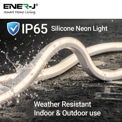 30 Meters 24V Silicon Neon Strip, Size: 10x10mm, IP65. Includes 30pcs Clips & 5 connector cable, Natural White