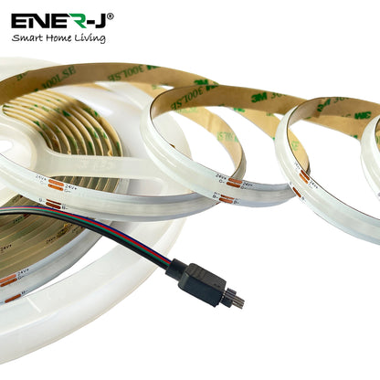 24V COB LED Strip, RGB with 576 LEDs/Meter, 14W/Meter, DC Connector included, IP20