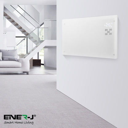 Smart Wall Heater Tempered Glass White 2000W 240V