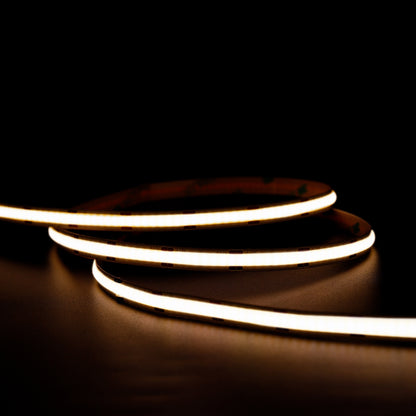 5 Meters Set of 24V Dotless COB Strip with 480 LEDs/M + Dimming Controller + UK Adapter Plug, 6500K