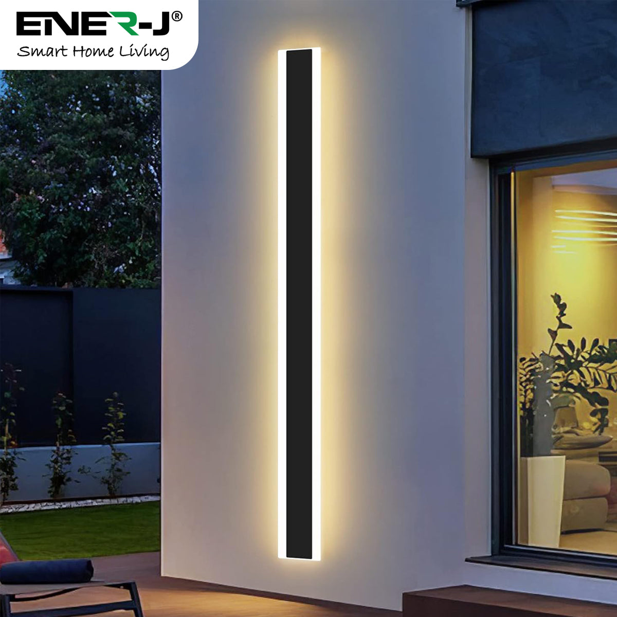 Ener-J 100 x 8 cms size Outdoor Acrylic Wall Lights, 48W Waterproof IP65 CCT Changing & Dimming through remote