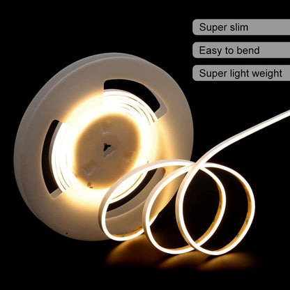 12V LED Neon Strip Kit, 3 Meters Silicon Neon Strip 6x12mm-120 LEDs/Mtr, 4 pcs Wall clips+5A Adapter, 3000K