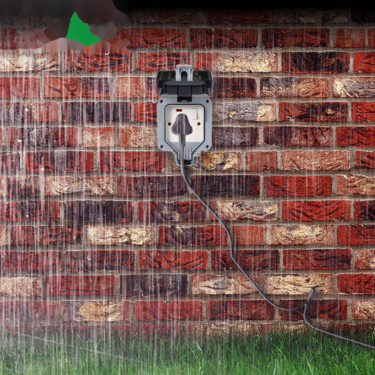 Waterproof 13A Single Outdoor Switched Socket Grey IP66 240V – Ener-J