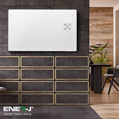 Smart Wall Heater Tempered Glass White 2000W 240V