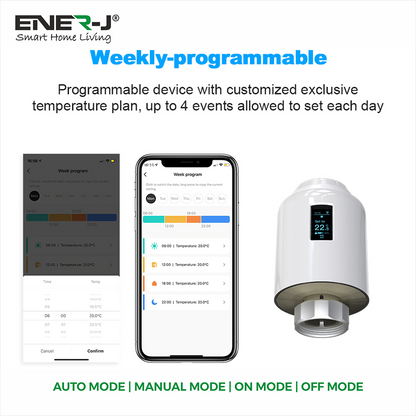 Wi-Fi Smart Thermostatic Radiator Valve with Screen