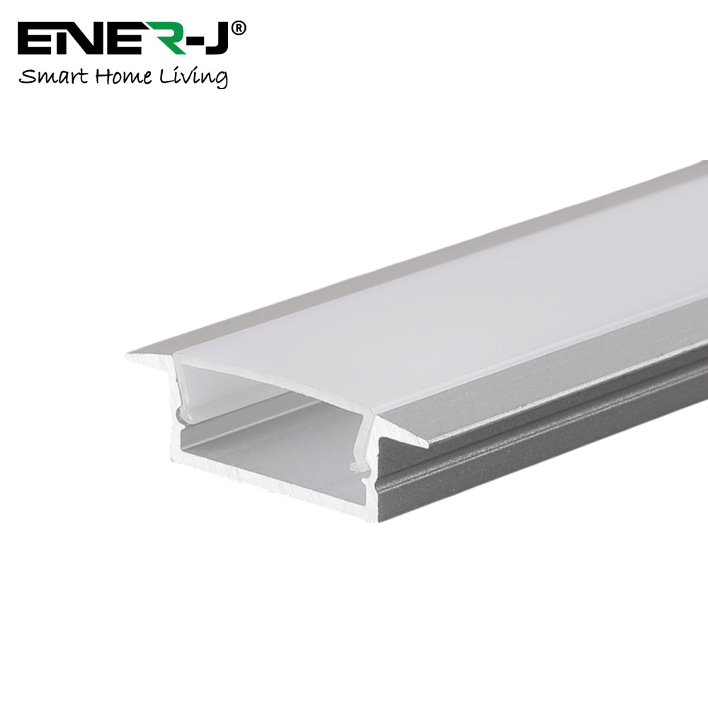25mm x 7mm LED Aluminum Channel Profile with PC Diffuser - Complete 2m Kit (1mm Thickness)