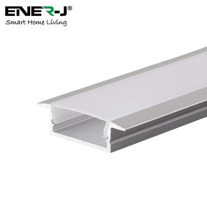 25mm x 7mm LED Aluminum Channel Profile with PC Diffuser - Complete 2m Kit (1mm Thickness)