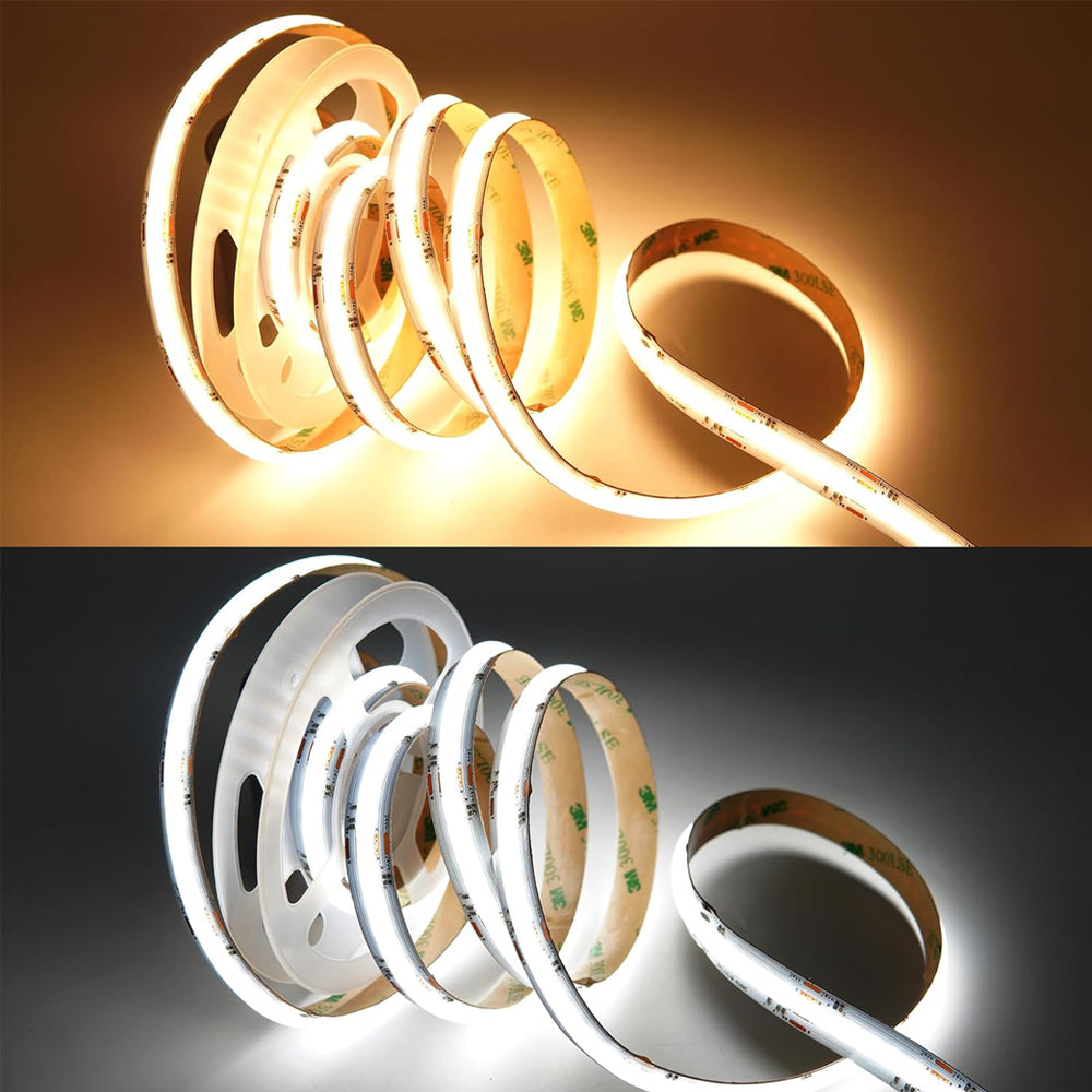 24V RGB+CCT COB Strip Lights, 840 LEDs/M, IP20 (5 Meter Roll)